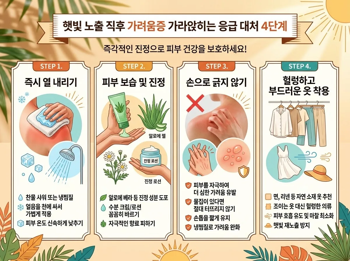햇빛 알레르기 증상 완화법 3가지, 2026년 민감성 피부 관리 루틴 이미지 2