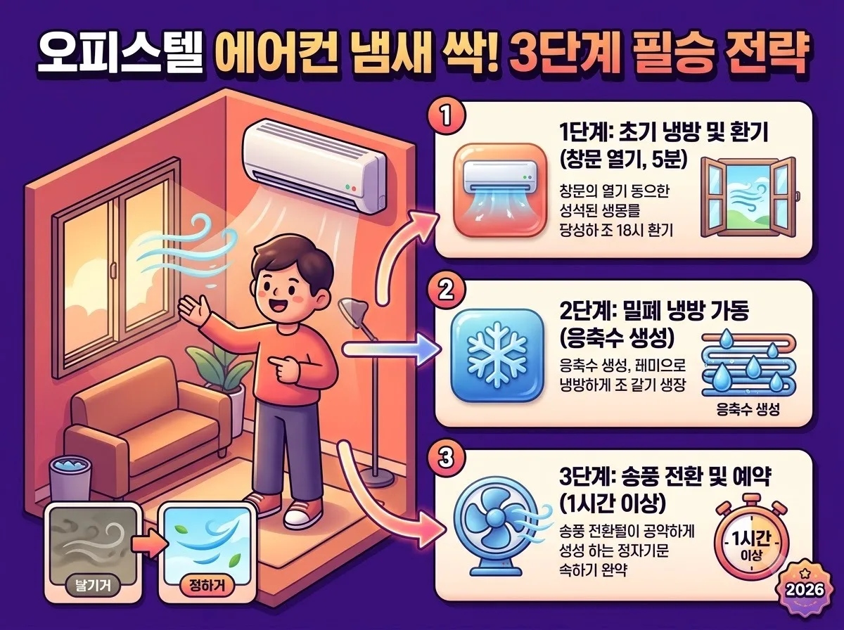 오피스텔 에어컨 송풍 건조로 곰팡이 냄새 없애는 3단계 방법 이미지 1