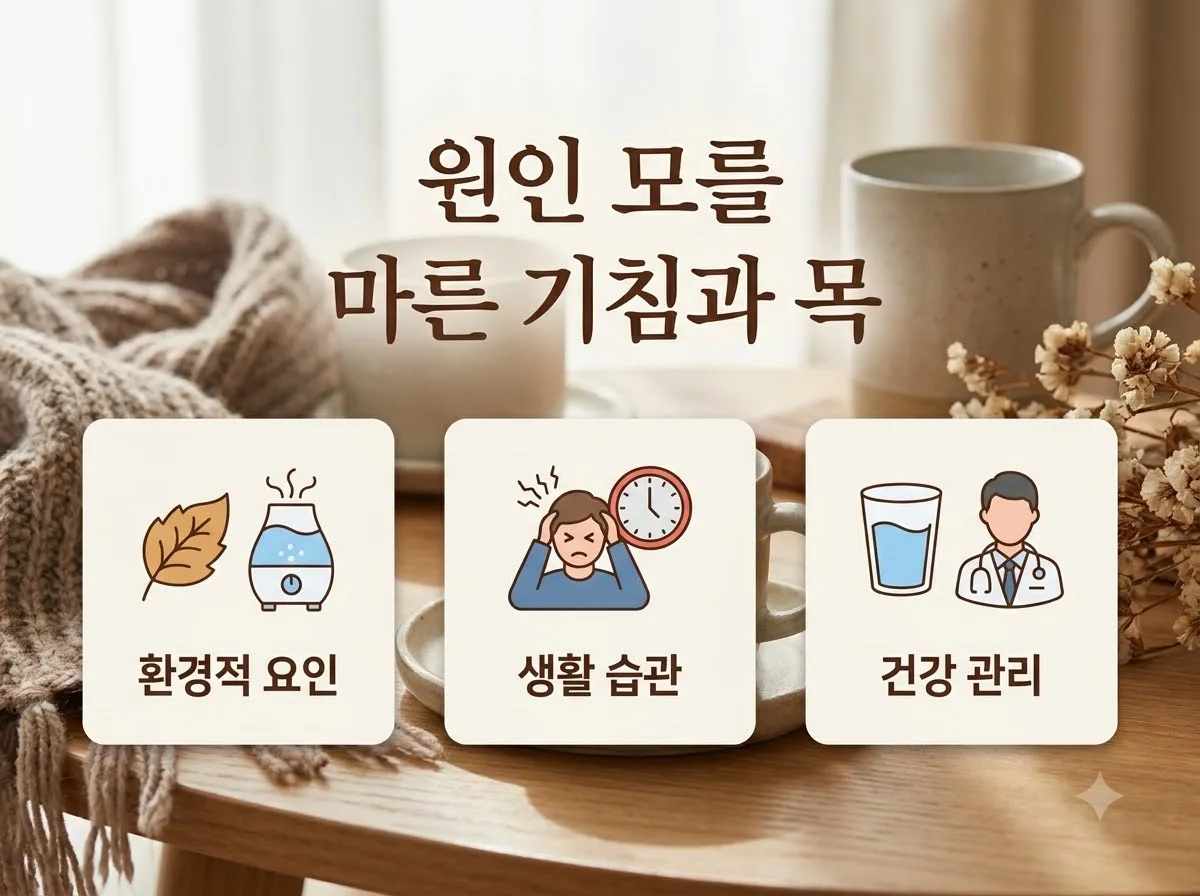 마른 기침 목 통증 원인 2026 역류성식도염 예방 및 해결 가이드
