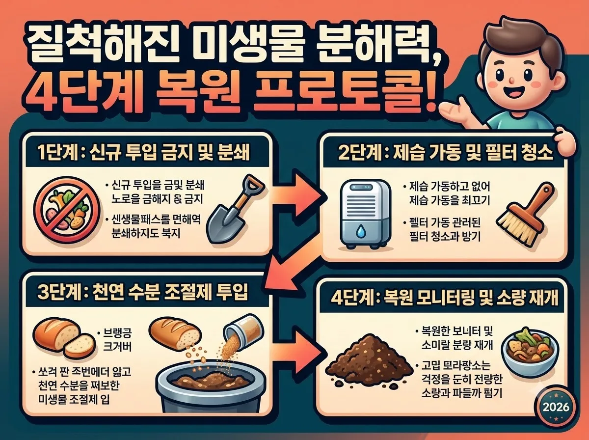 음식물처리기 미생물형 여름 습도 조절과 분해 유지 비결 3가지 이미지 1