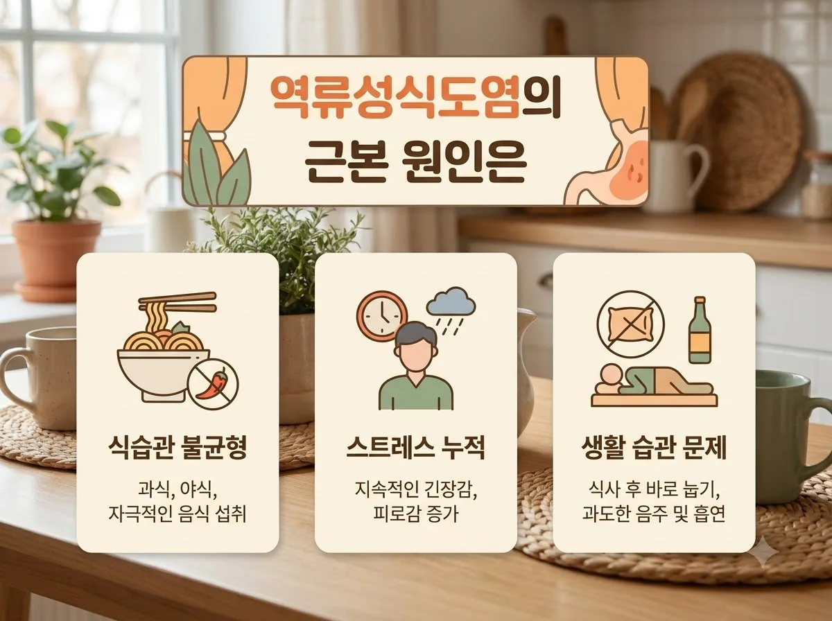 역류성식도염 원인 3가지와 스트레스가 위장에 미치는 영향 (2026)