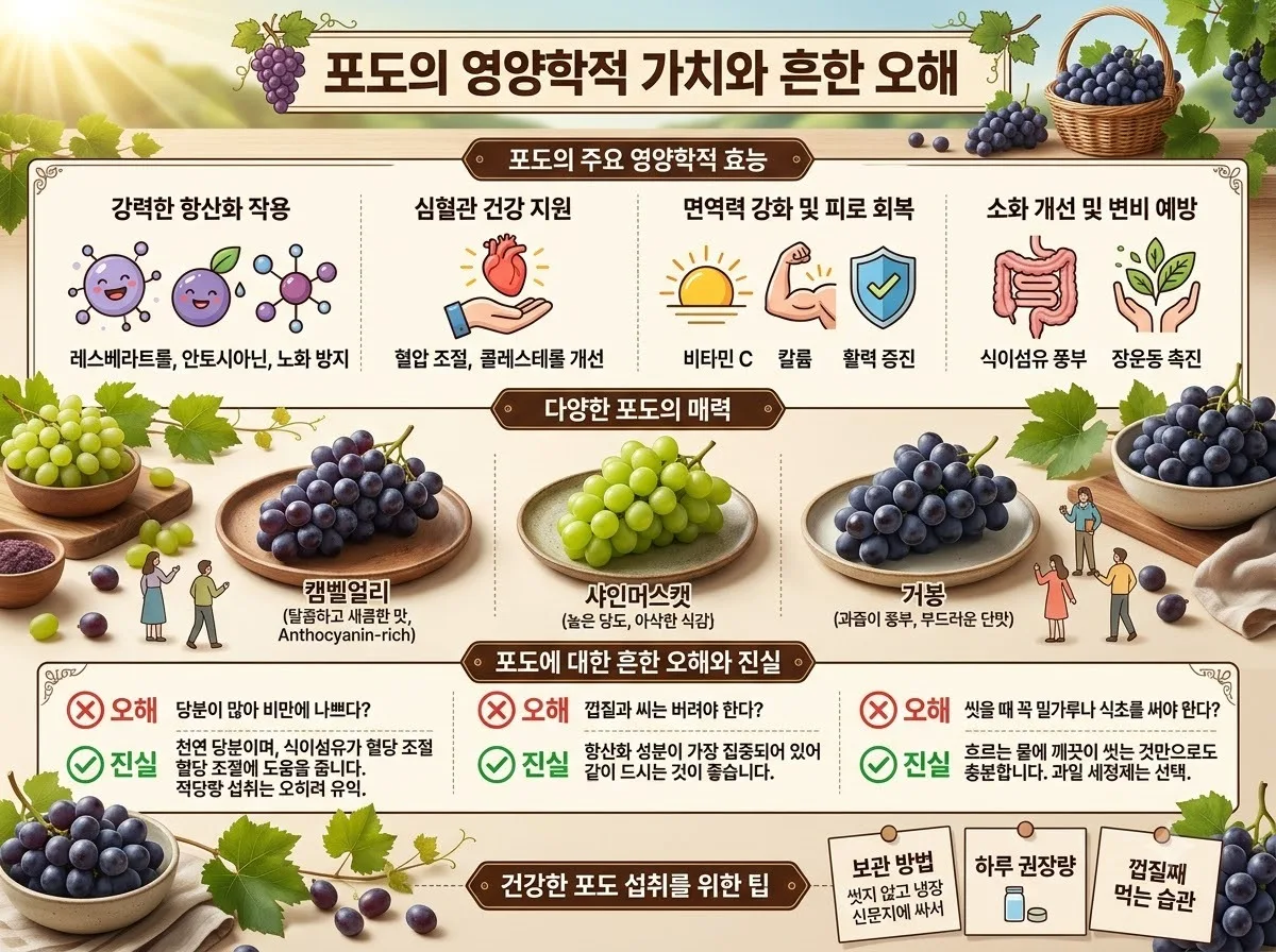 포도 종류 및 효능 비교 2026년 제철 과일 건강하게 즐기는 5가지 방법 이미지 2