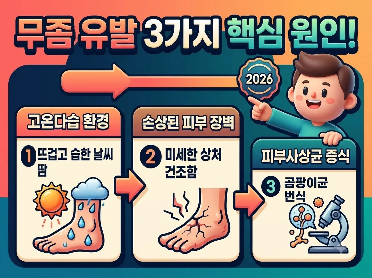 무좀 원인 3가지와 2026년 치료 시 흔히 범하는 치명적인 오해 이미지 1