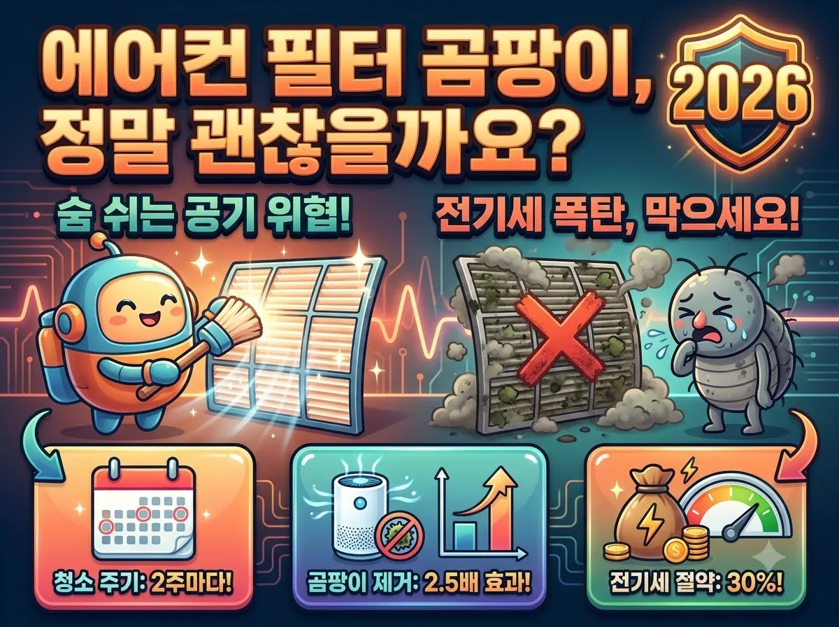 에어컨 필터 청소 주기와 곰팡이 방지 세척법, 2026년 해결 가이드