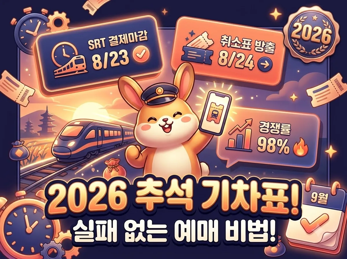 2026년 추석 예매일정 코레일 SRT 총정리, 실패 없는 3가지 비법