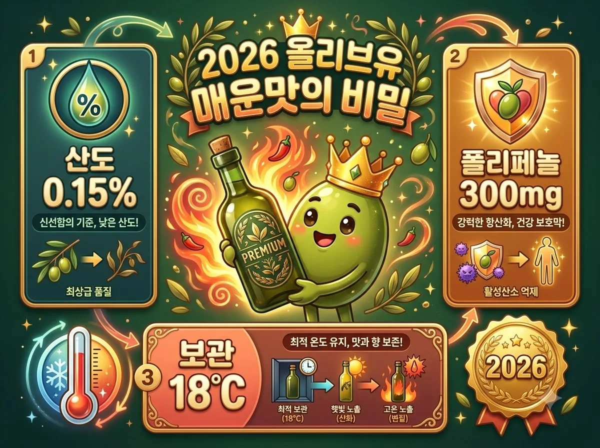 좋은 올리브유 매운맛 비밀과 2026년 실패 없는 선택 기준 3가지
