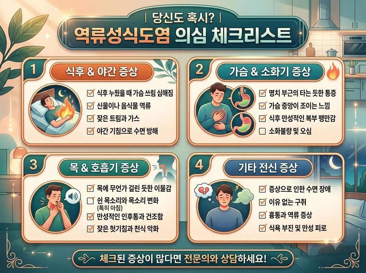 밥 먹고 바로 눕는 습관? 2026년 역류성식도염 예방하는 3단계 개선법 이미지 1