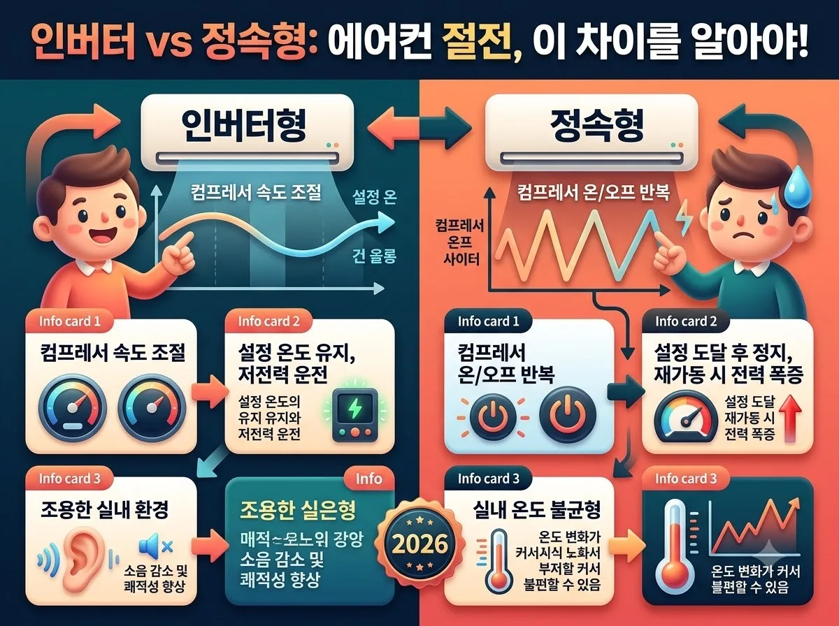 인버터 에어컨 24시간 연속 가동 전기세 절약 원리 분석 이미지 1
