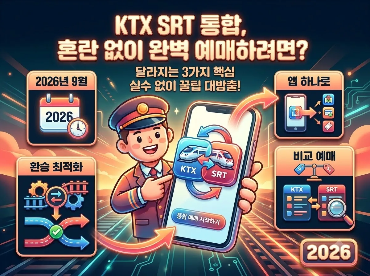 2026년 9월 KTX SRT 통합 예매, 달라지는 3가지와 예매 실수 예방책