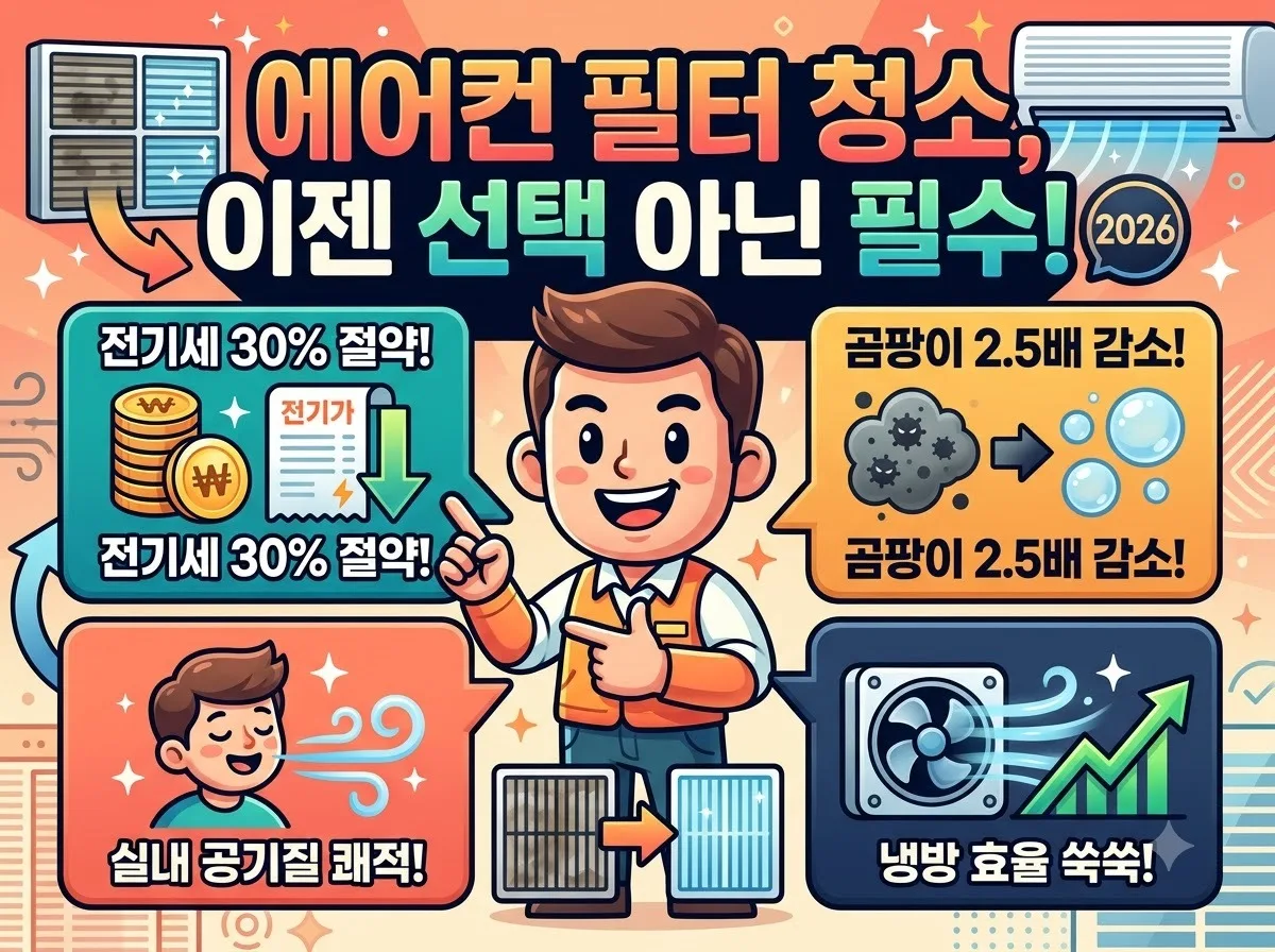 에어컨 필터 청소 주기와 곰팡이 방지 세척법, 2026년 해결 가이드 이미지 2