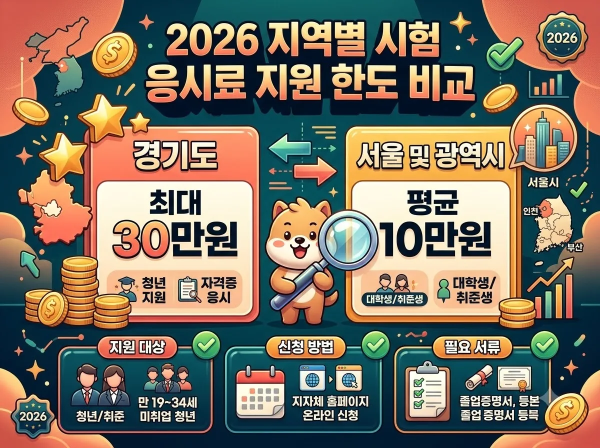 2026년 자격증 응시료 지원 지역별 대상 및 신청 방법 3가지 확인 이미지 2