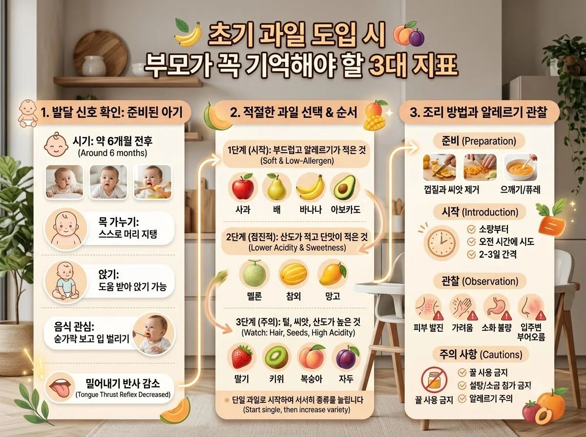 과일 늦게 먹여야 할까? 2026년 유아식 과일 섭취 시기와 3가지 오해 이미지 2