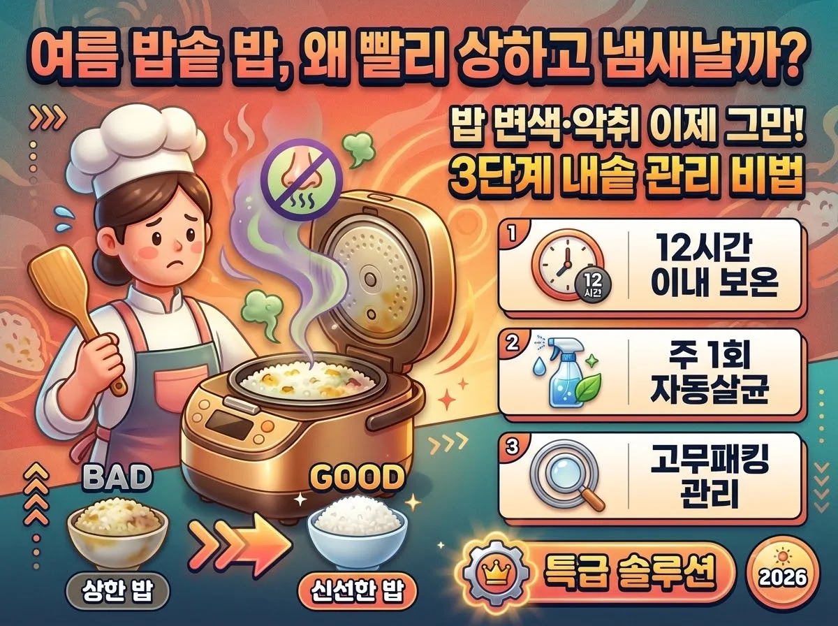 전기밥솥 여름철 밥변색 막는 3단계 내솥 관리와 악취 해결법