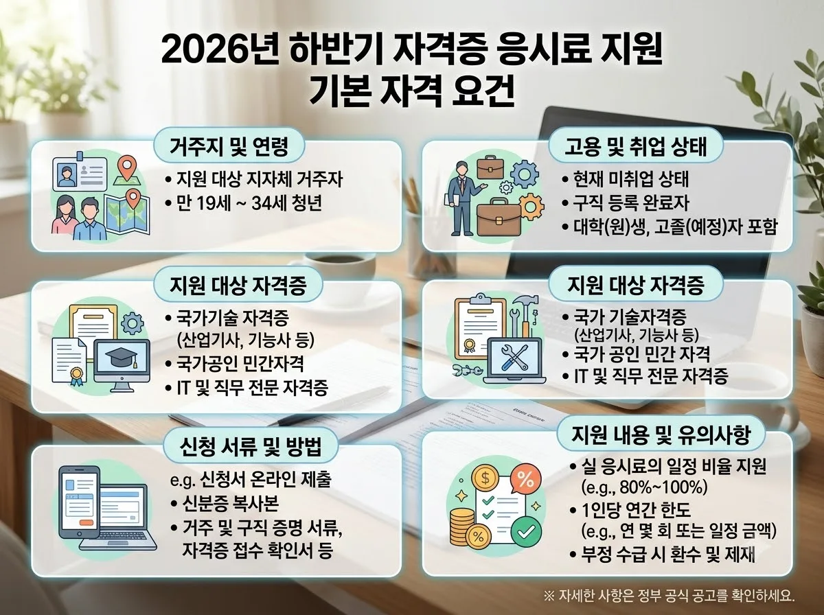 구직청년 자격증 지원 2026년 하반기 신청 지역과 필수 조건 이미지 1