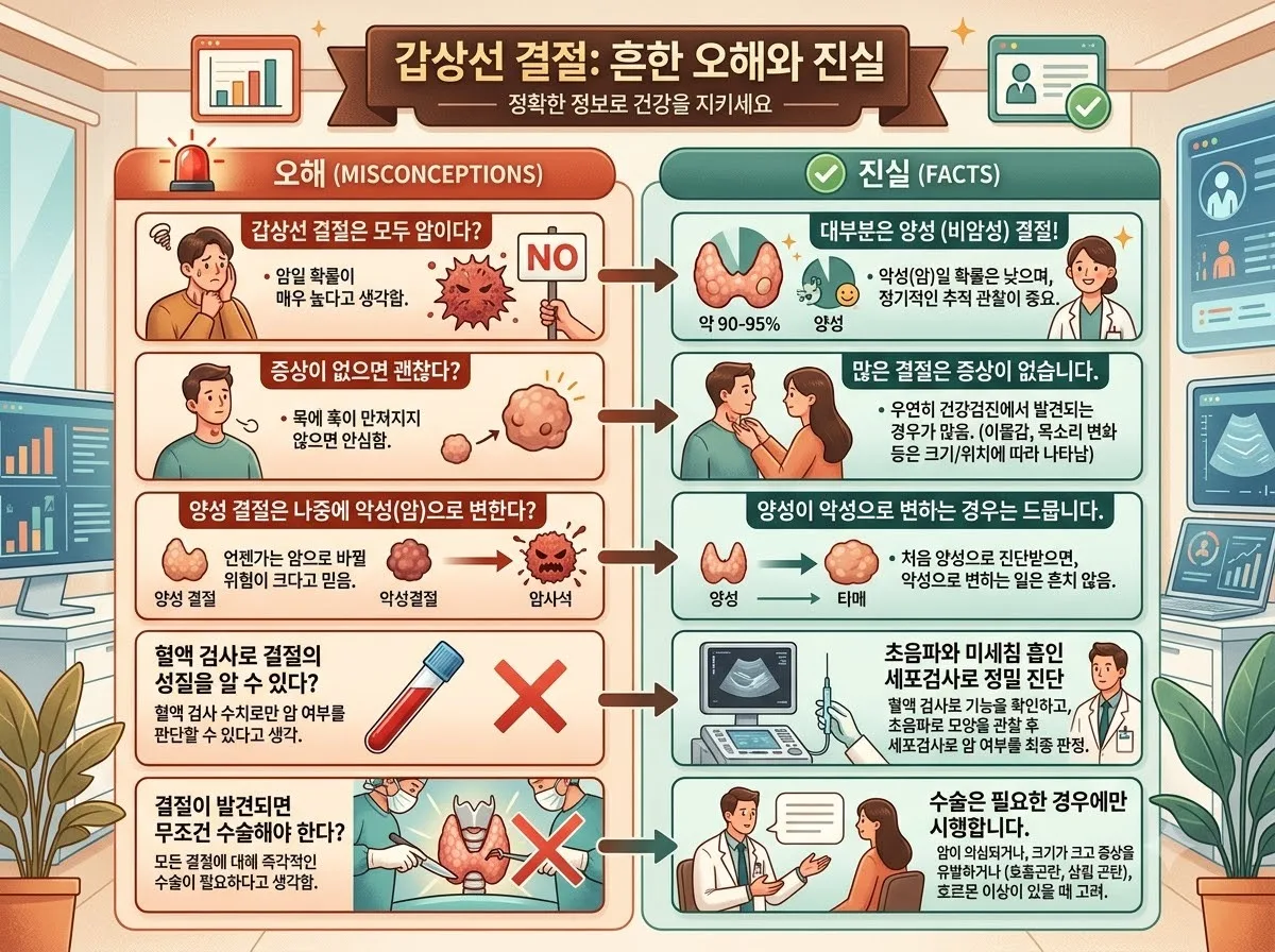 갑상선 결절 증상 5가지와 목의 멍울 이물감 감별법 2026년 가이드 이미지 2
