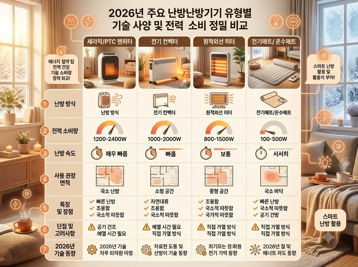 난방가전 교체 2026년 신제품 비교와 구매 전 필수 체크리스트 이미지 1