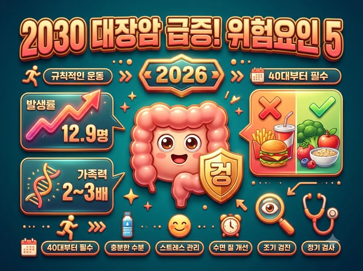젊은 대장암, 20대 30대 발생 원인과 놓치기 쉬운 위험 요인 5가지
