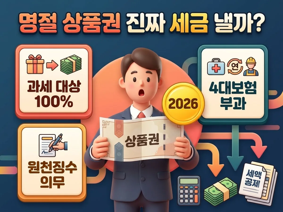 명절 회사 상품권 세금 안 낼까? 2026년 직장인 필독 진실