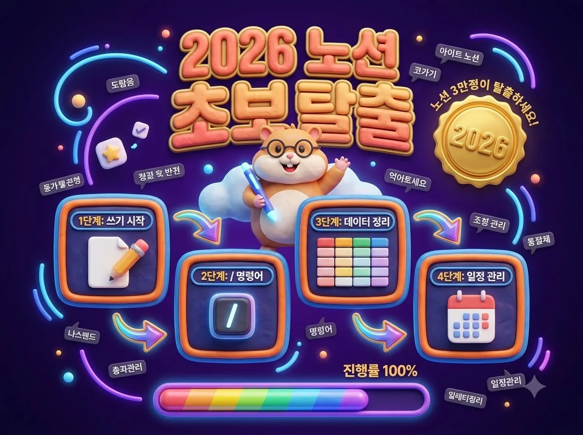 노션 초보 사용법 페이지와 데이터베이스 2026 가이드