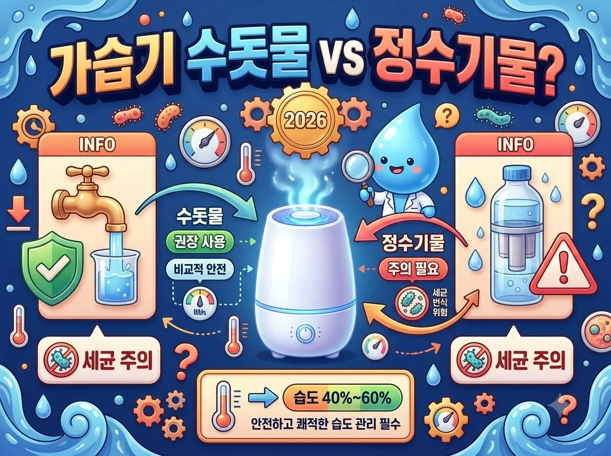 가습기 수돗물 정수기물 선택 기준과 2026년 필수 주의점