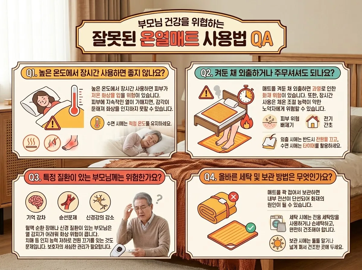 부모님 온열매트 선물 전 확인: 고령층 새벽 혈압 급변 방지하는 3가지 설정법 이미지 1