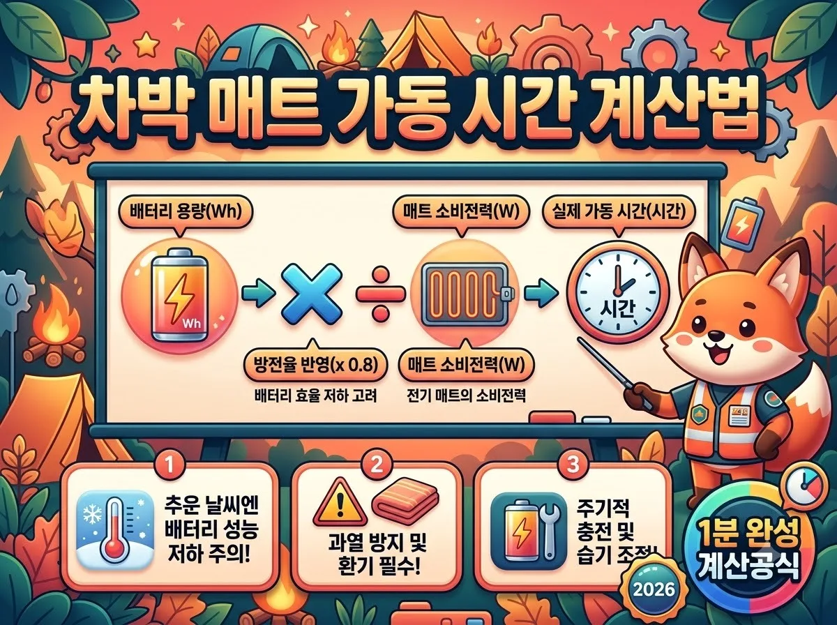 카본 온열매트 DC 12V 가동 시간 계산법, 파워뱅크 용량별 완전 정복 이미지 1