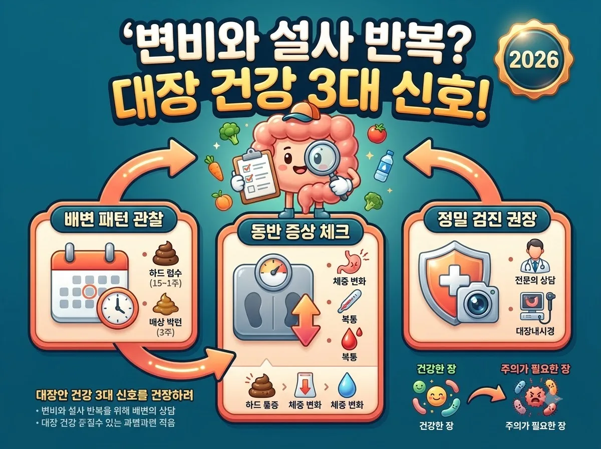변비와 설사가 반복될 때 의심할 대장 질환과 3가지 필수 체크