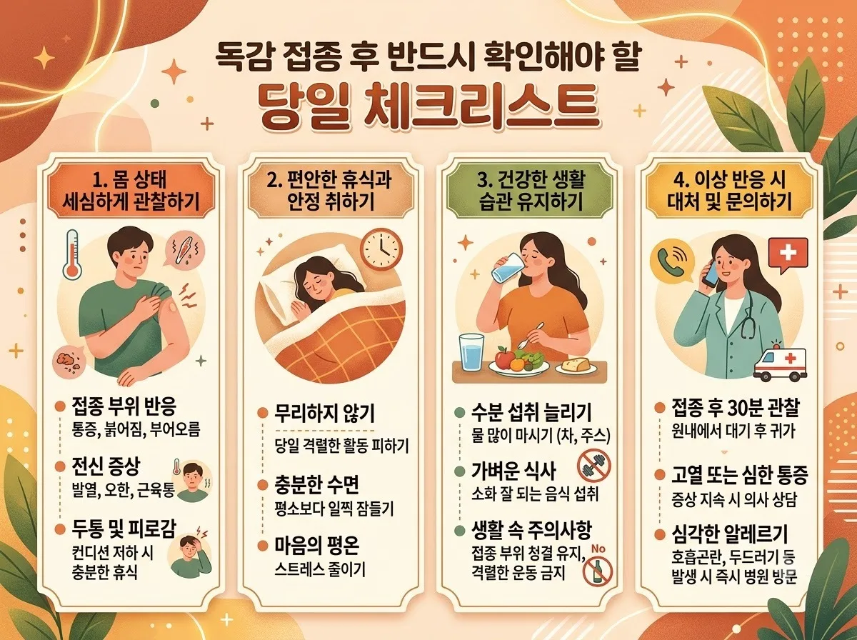 독감 예방접종 후 어린이 등원과 운동 주의사항: 2026년 안전 가이드 이미지 1