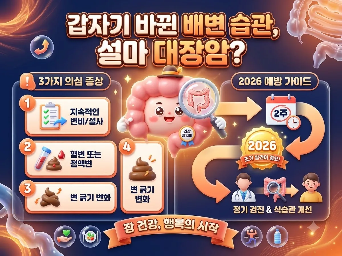 갑자기 변 보는 습관 변화, 대장암과 관련 있을까? 의심 증상 3가지