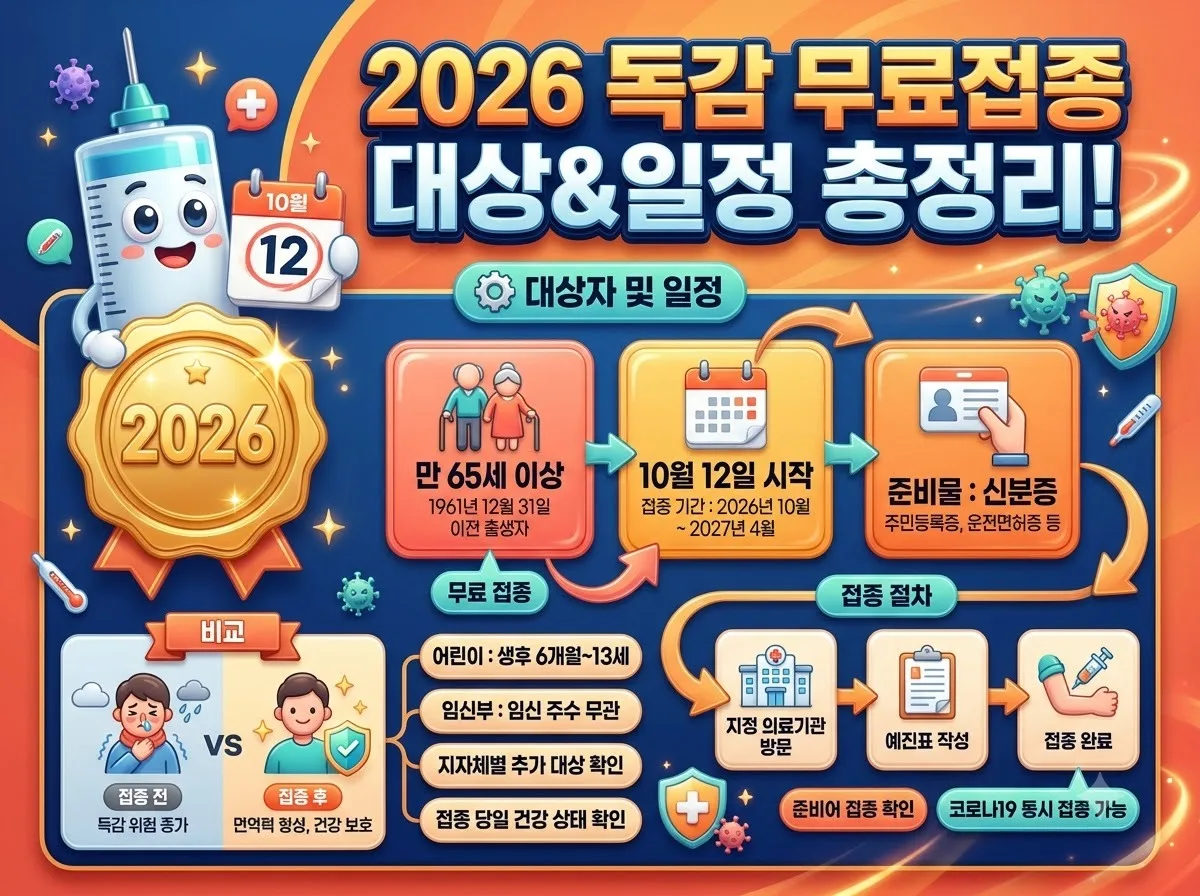 부모님 독감 예방접종 챙기기 전 2026년 무료 대상과 일정 확인 필수