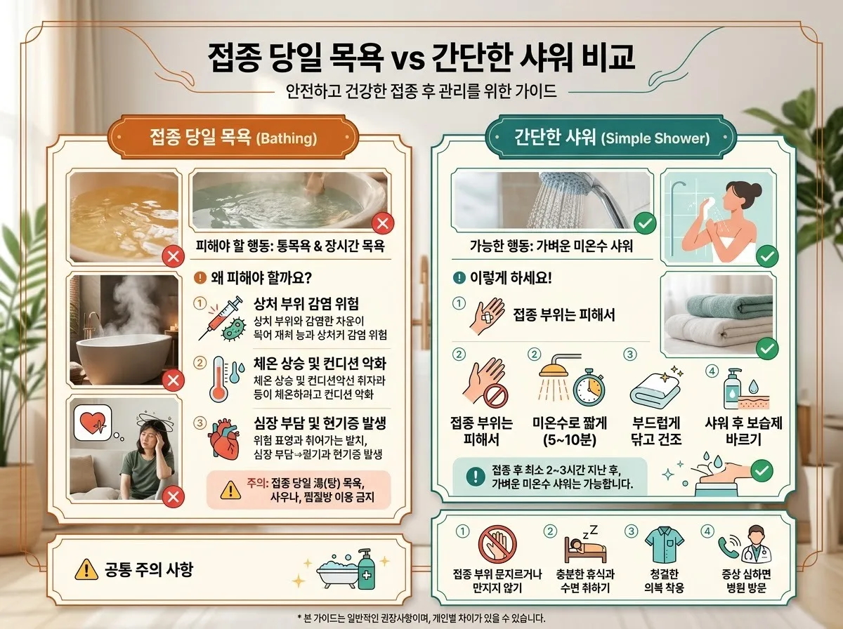 독감 예방접종 후 목욕 주의사항 2026년 아이 건강 관리법 이미지 1