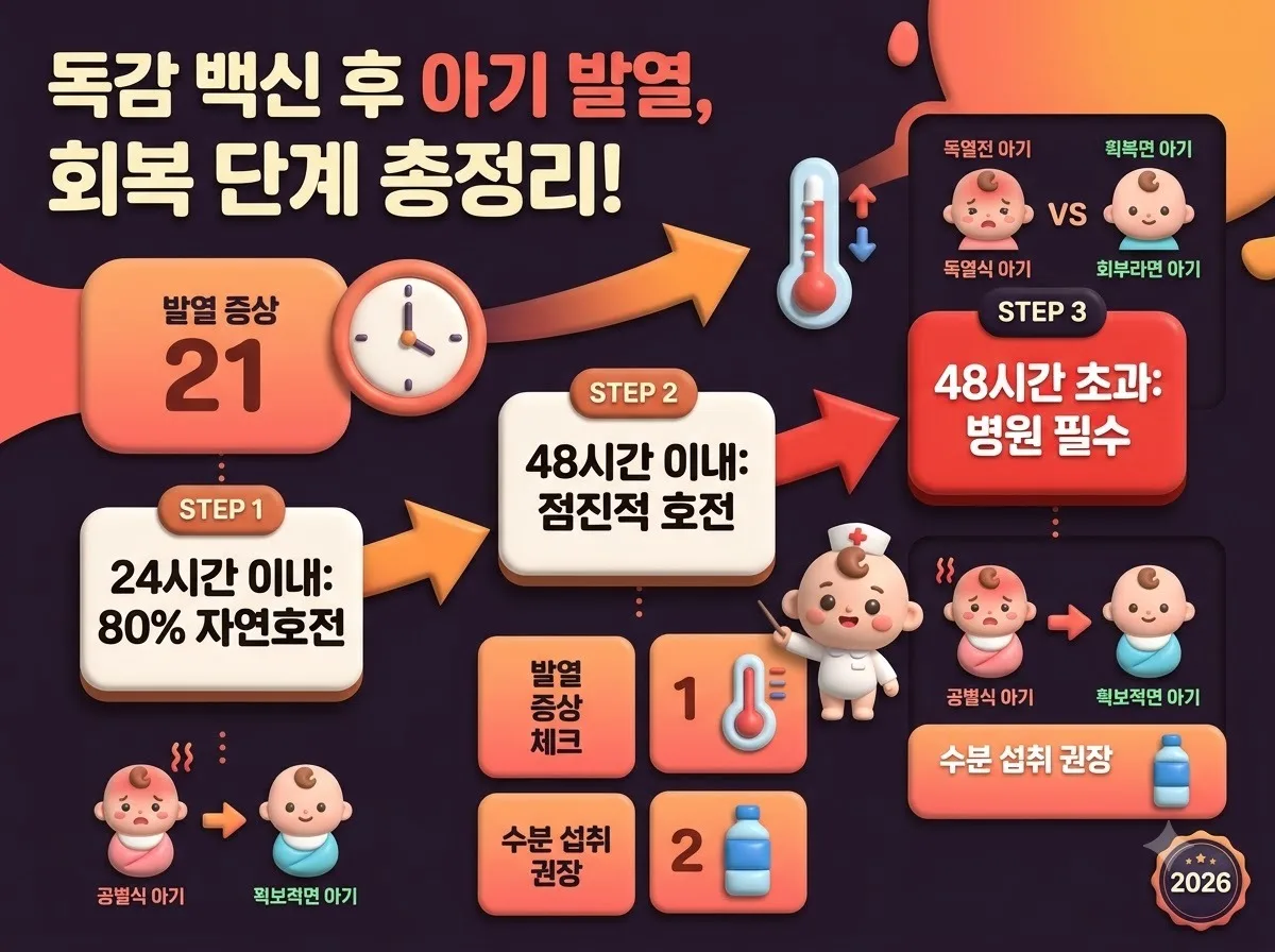 독감 예방접종 후 아기 열날 때 정상 반응과 2026년 병원 진료 기준 이미지 1