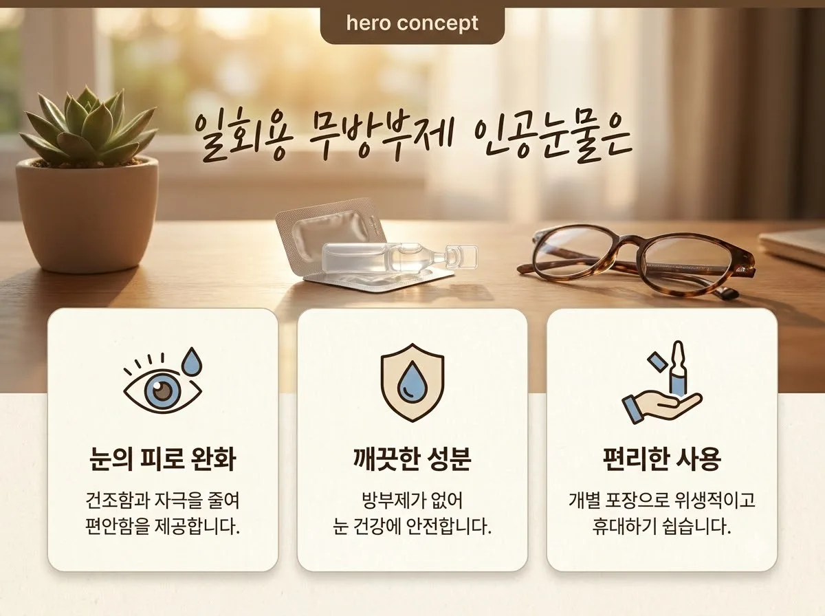 무방부제 인공눈물 개봉 후 사용 기한? 2026년 눈 건강 지키는 3가지 원칙