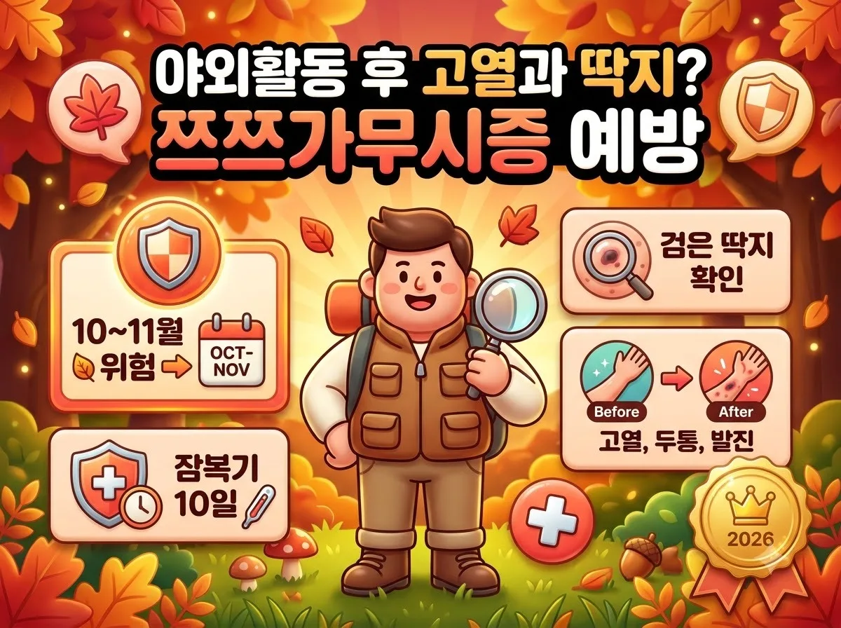 쯔쯔가무시증 증상, 가을철 야외활동 후 딱지와 고열이 나타났다면?