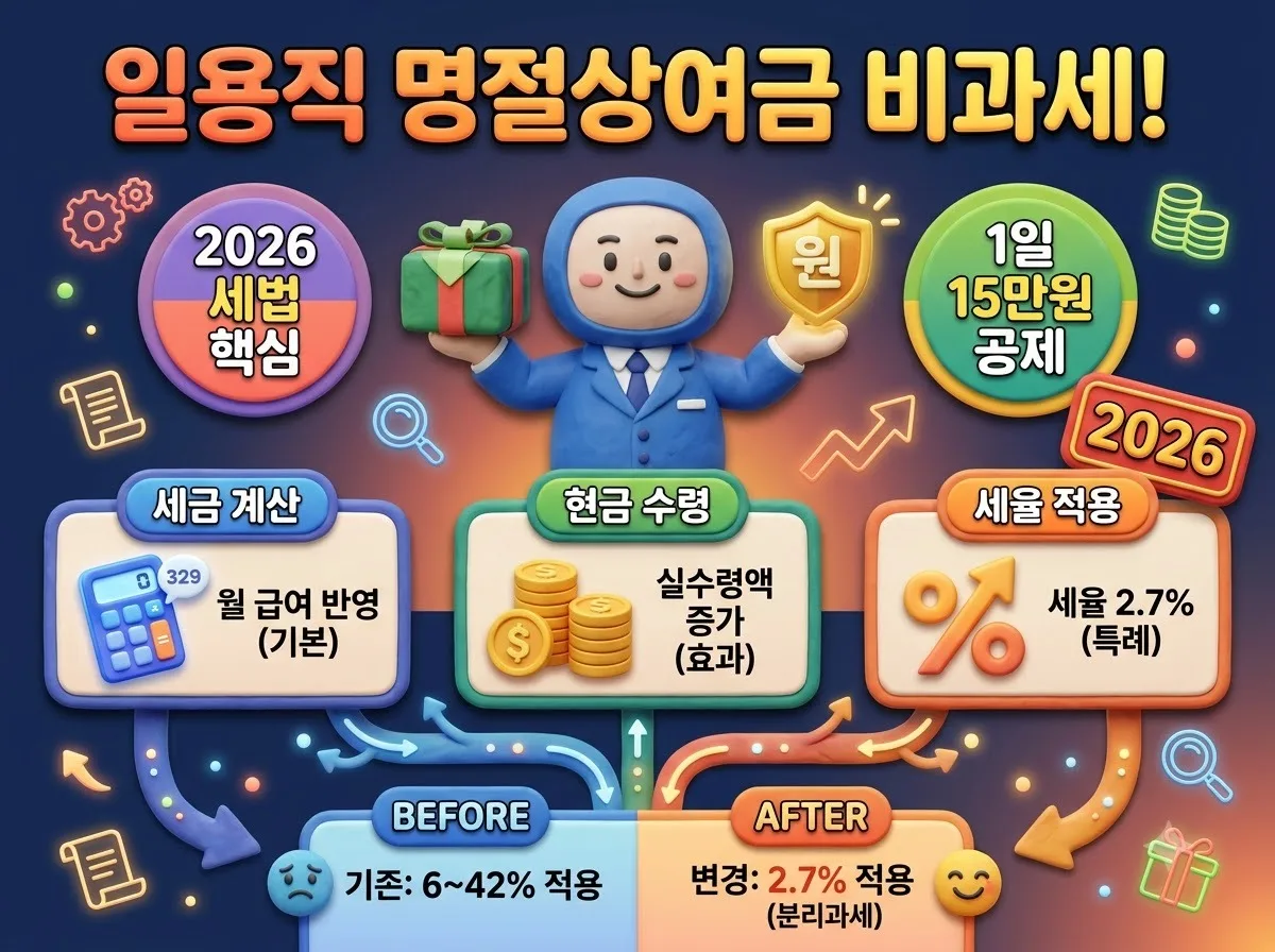 일용직 명절상여금 비과세 적용 기준과 2026년 세무 주의사항