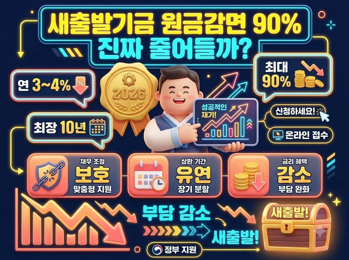 새출발기금 대출 원금도 줄어들까? 2026년 채무조정 핵심 조건 3가지