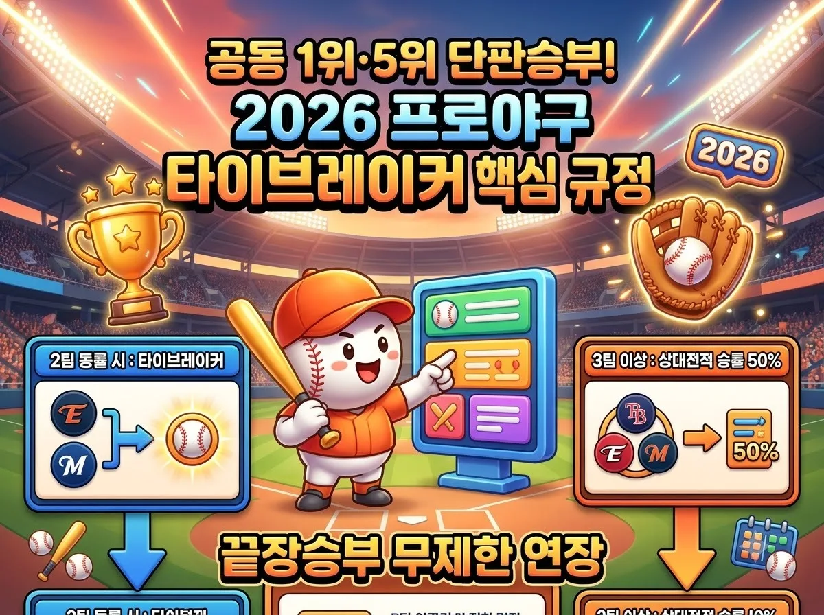 프로야구 동률 규정, 1위와 5위 결정전 타이브레이커 3가지 핵심 원칙