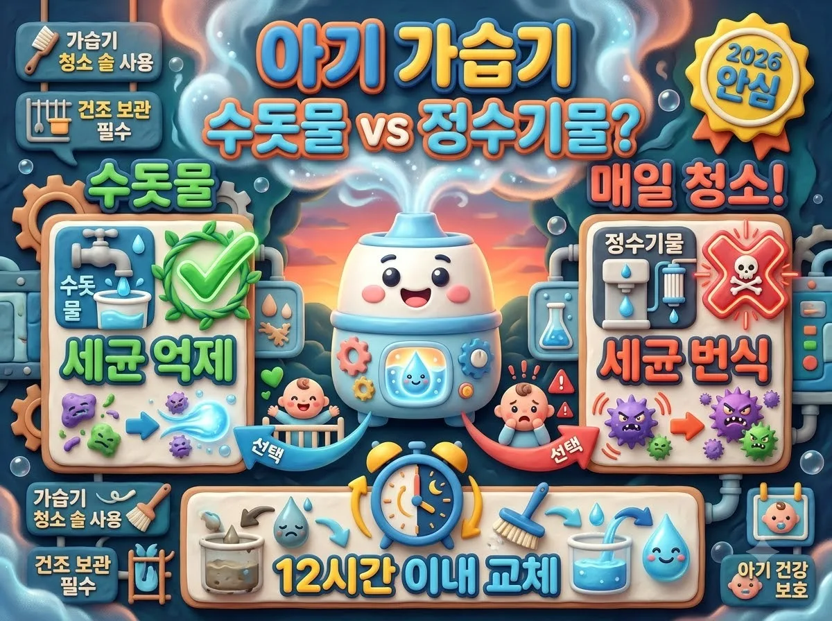아기 가습기에 수돗물 써도 될까? 매일 물을 갈아야 하는 이유