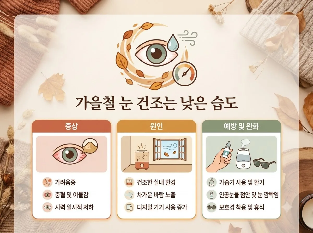 가을철 눈 건조 원인 3가지와 2026년 실천하는 시력 보호 방법