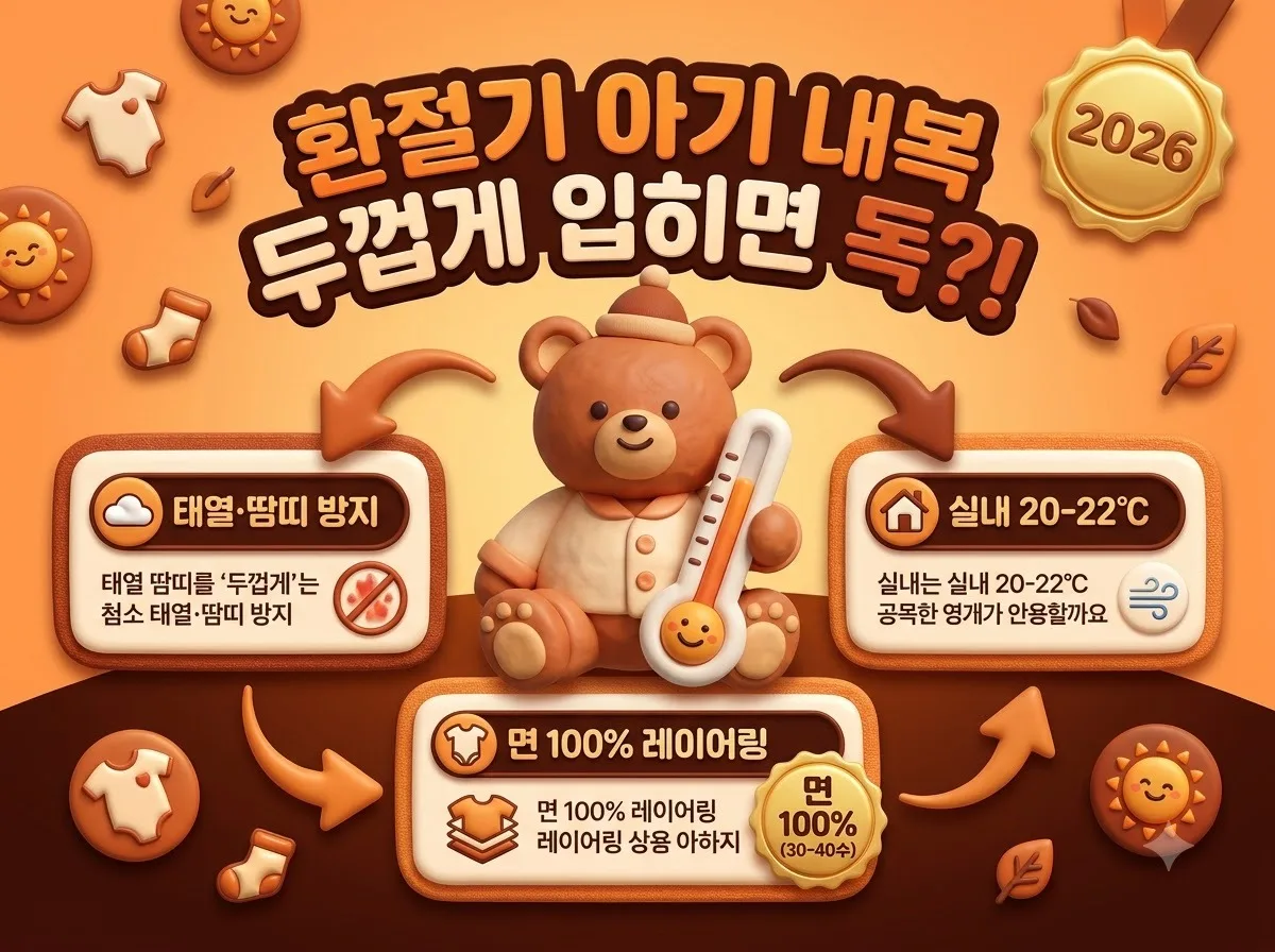 아기 환절기 가을 내복 추천, 2026년 일교차 극복하는 선택 기준 3가지