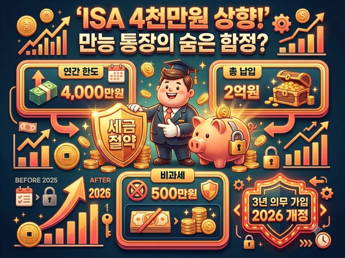 ISA 계좌 납입 한도 4천만원 상향과 만능 통장이 아닌 결정적 이유