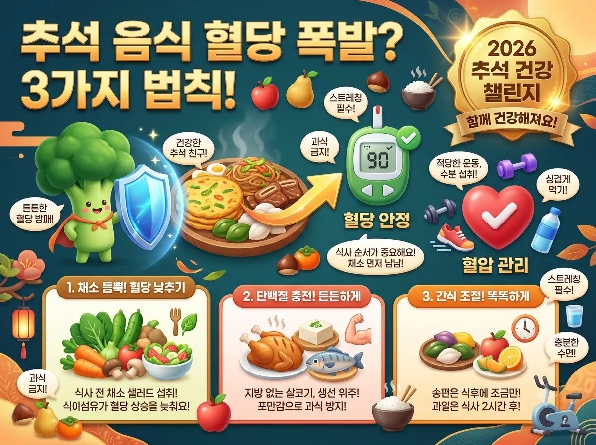 추석 음식 혈당 혈압 걱정된다면 3가지 법칙으로 예방하세요