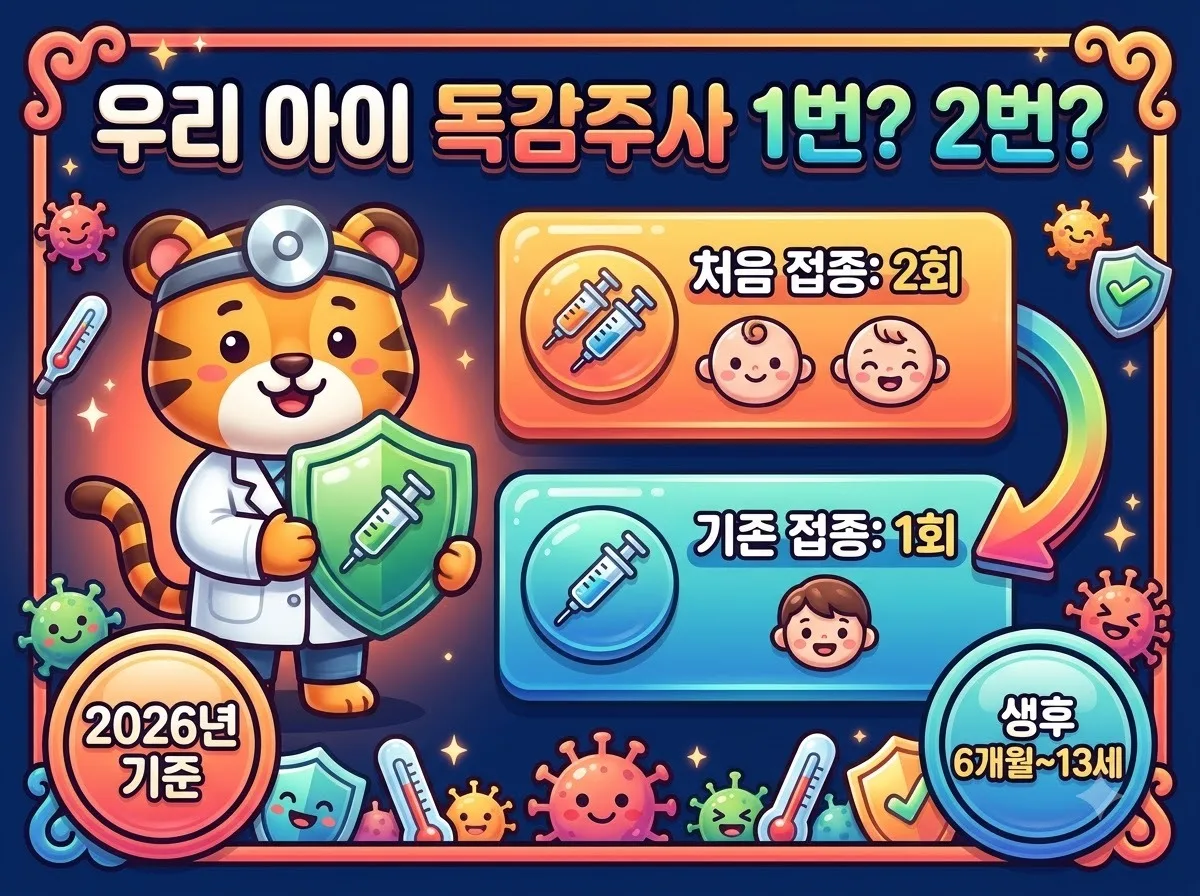 독감 예방접종 1회 2회 차이는? 2026년 아이 나이별 접종 기준 총정리