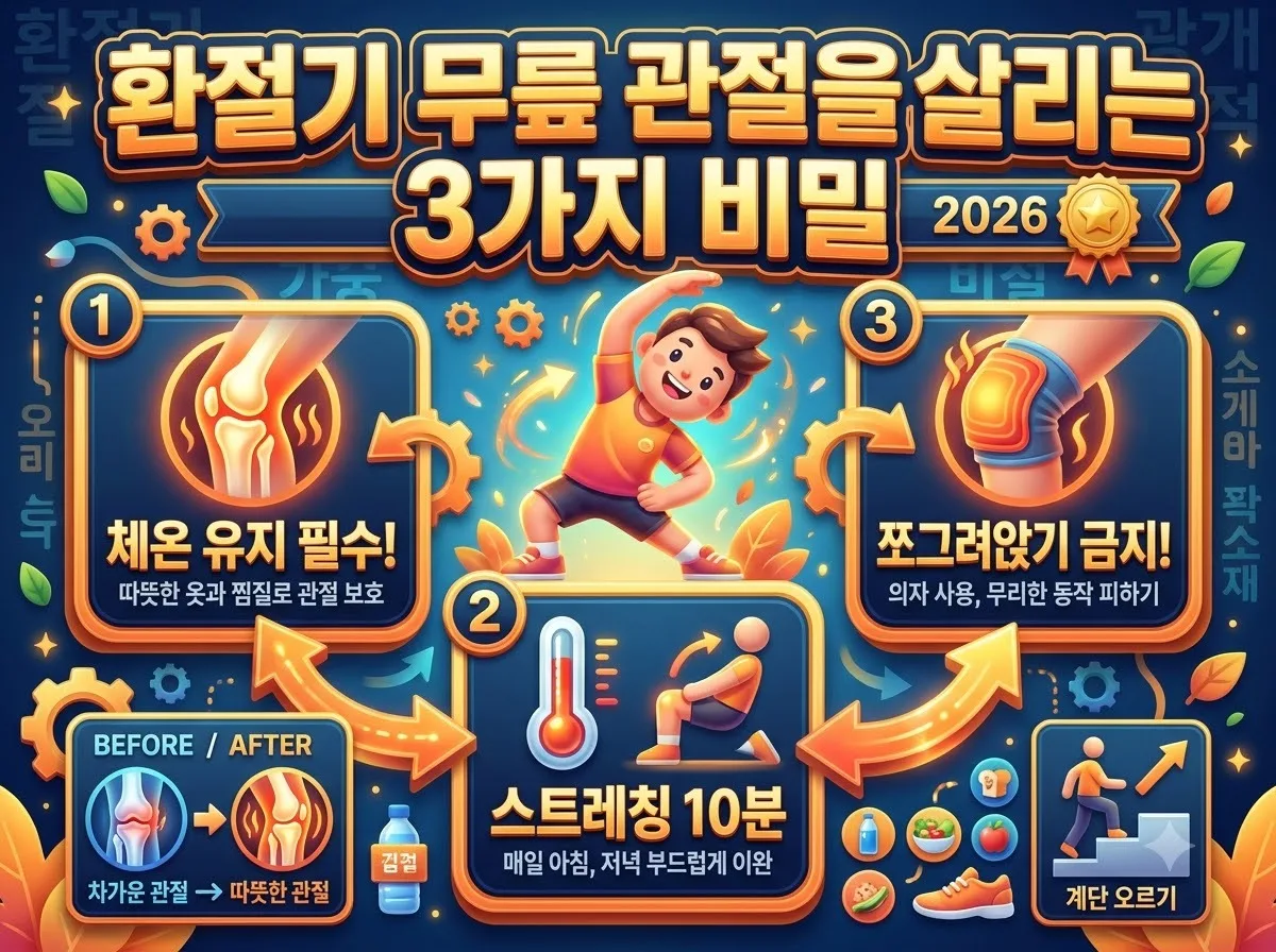 환절기 관절 통증 예방하는 생활습관 3가지와 피해야 할 실수