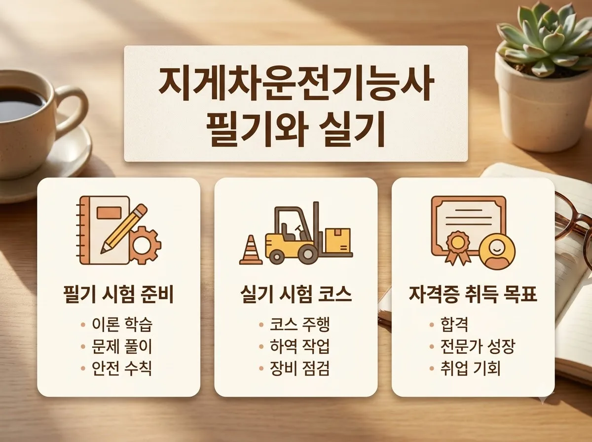 지게차운전기능사 필기 실기 준비기간 처음 시작한다면 이렇게