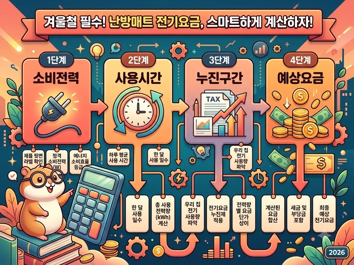 온열매트 전기요금 2026 누진세 2단계와 3단계 비교 계산법 이미지 2