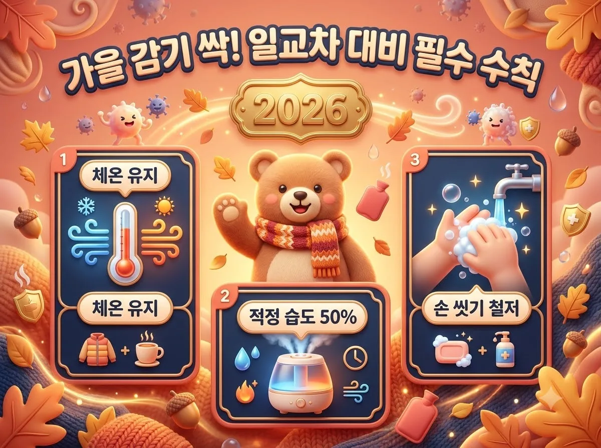 가을철 감기 예방을 위한 일교차 대비 3가지 필수 생활수칙