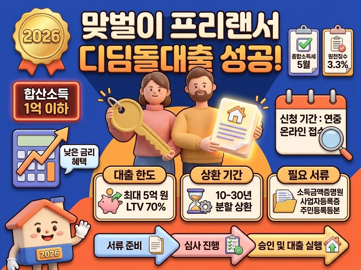 프리랜서 맞벌이 디딤돌대출 소득 증빙 서류와 2026년 필수 조건은?