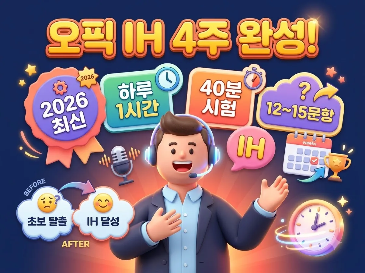 오픽 IH 한 달 완성 공부법: 2026년 직장인을 위한 4주 학습 루틴