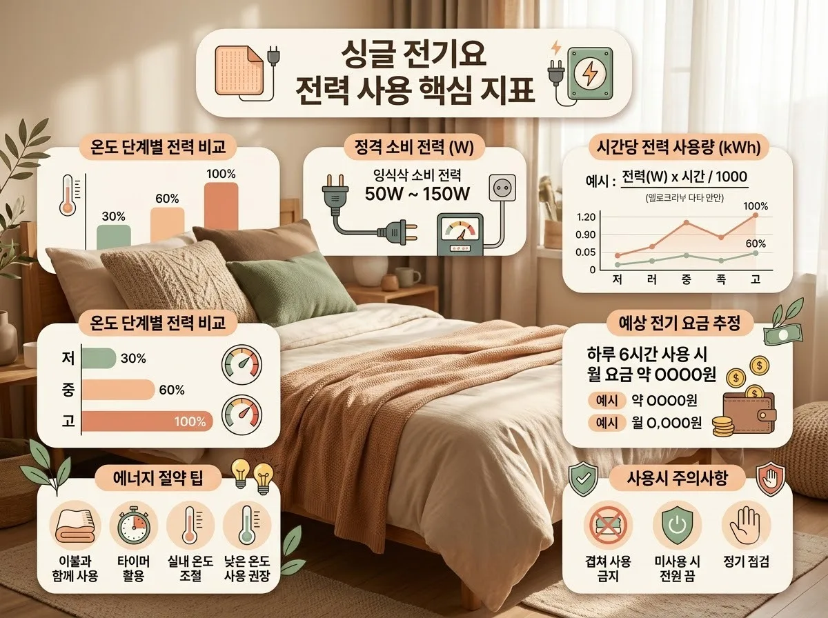 1인 가구 원룸 전기요 추천, 2026년 소비전력과 전기세 누진 구간 점검 이미지 2